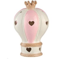 CERAMIC PINK AIR BALLOON WITH LIGHT 7.5X12cm