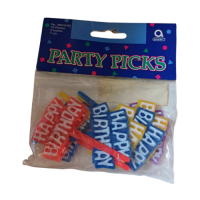 HAPPY BIRTHDAY PARTY PICKS 10pcs