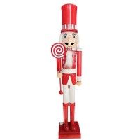 CHRISTMAS RED NUTCRACKER WITH LOLLIPOP 56cm