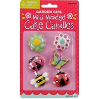 MINI MOLDED CAKE CANDLES GARDEN GIRL 6PCS