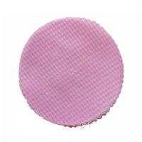 ROUND JAR SCOTCH CLOTH PINK-WHITE 12cm x 100pcs