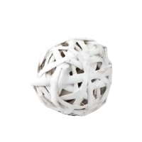 WHITE DECORATIVE BAMBOO BALL 5cm