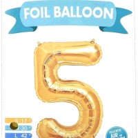 FOIL GOLD BALLOON No5  44cm