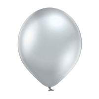 LATEX GLOSSY BALLOONS SILVER 25.4cm  8TEM