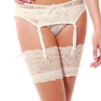 PANACHE CONFETTI SUSPENDER BELT IVORY