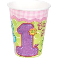 GIRLS PARTY CUPS HUGS & STITCHES  9 oz  8pcs