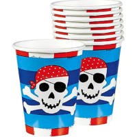 PARTY CUPS PIRATES TREASURE  9 oz  8pcs