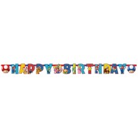 Super Mario Happy Birthday letter banner  1.80 m x 15 cm