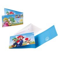 Super Mario invitations and envelopes  8 pcs