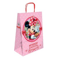 ΤΣΑΝΤΑ ΔΩΡΟΥ ΧΑΡΤΙΝΗ MINNIE ΡΟΖ ΠΕΤΑΛΟΥΔΕΣ 32cm 32x24x10cm 25TEM