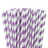 LEVANDER PAPER STRIPED STRAWS 25pcs