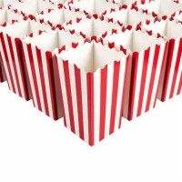 PAPER POPCORN STRIPED RED WHITE CUPS  6pcs