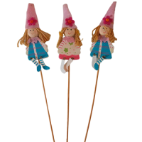 GIRL SPRING DECORATIVE WOODEN STICKS 24cm