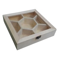 Wooden glass box with 7 compartments