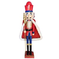 CHRISTMAS NUTCRACKER WITH RED CAPE 55cm